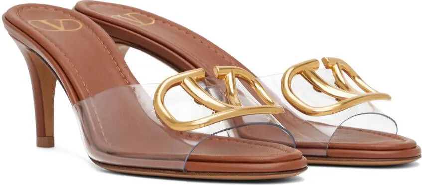 Valentino Garavani Brown VLogo Heeled Sandals