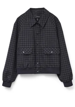 Vero Moda Chelli Check Print Bomber Jacket, Navy