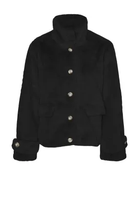 Vero Moda Sonjaeva Faux Fur Short Jacket, Black