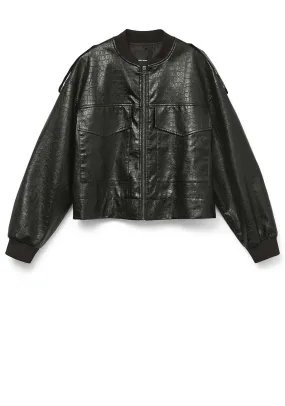 Vero Moda Wren Faux Leather Bomber Jacket, Black