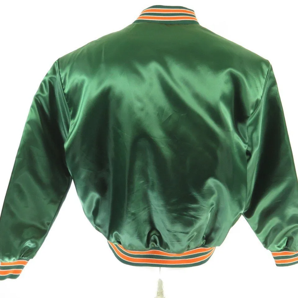 Vintage 80s Miami Hurricanes Jacket Mens XL Deadstock Satin University Football