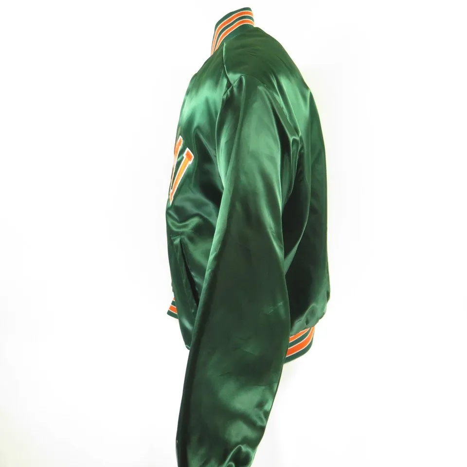 Vintage 80s Miami Hurricanes Jacket Mens XL Deadstock Satin University Football