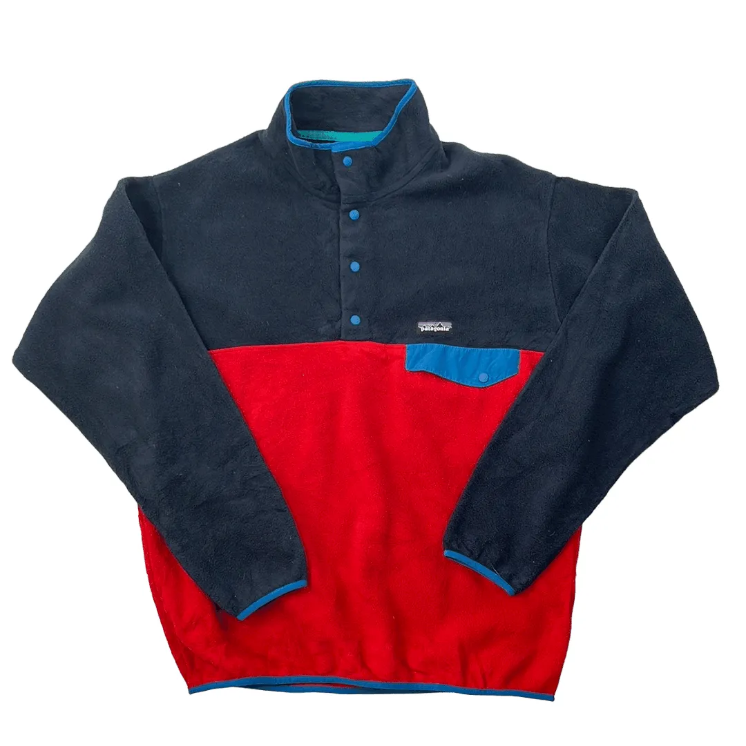 Vintage 90s Blue + Red Patagonia Synchilla Fleece - Large