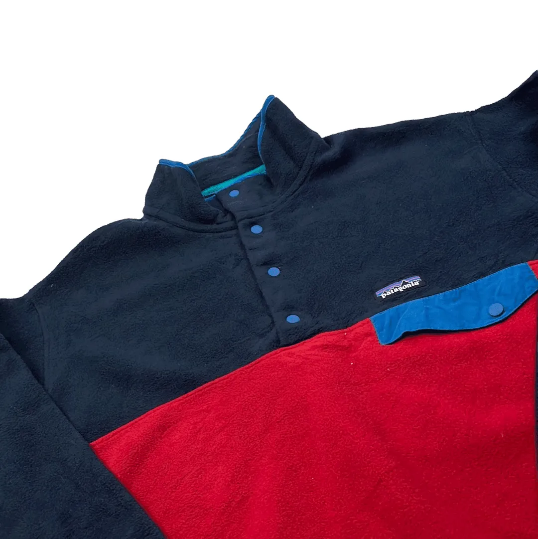 Vintage 90s Blue + Red Patagonia Synchilla Fleece - Large