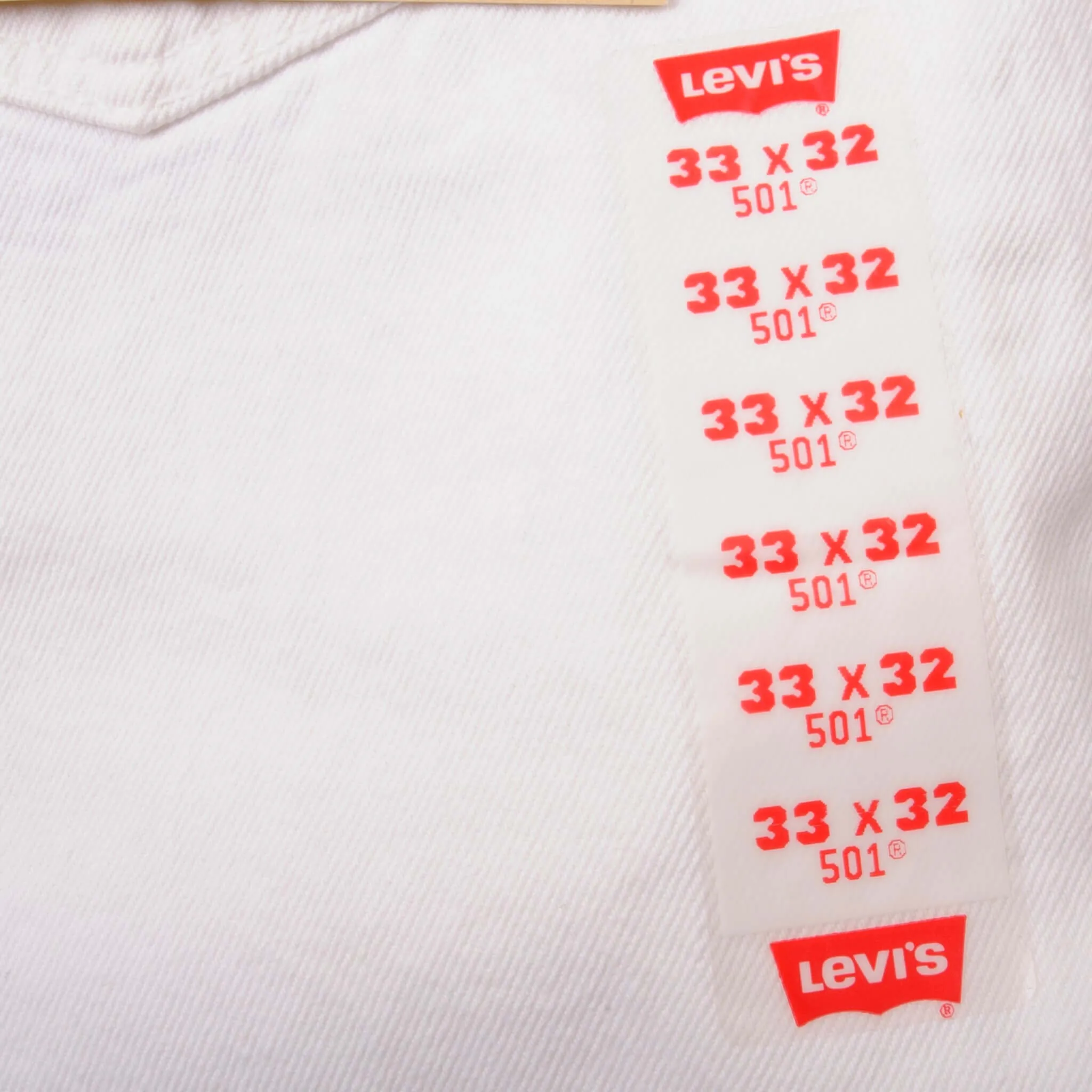 VINTAGE LEVIS 501 WHITE PRESHRUNK JEANS 1993 SIZE 33X32 W33 L32 MADE IN USA DEADSTOCK