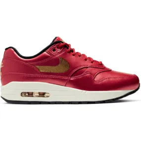 W NIKE AIR MAX 1 ICON CLASH UNIVERSITY RED/METALLIC GOLD-BLACK