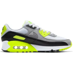 WMNS NIKE AIR MAX 90 WHITE/PARTICLE GREY-VOLT-BLACK