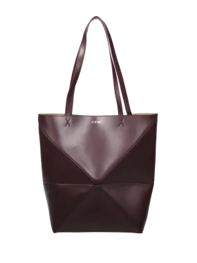 WOMAN LOEWE BORDEAUX CALF SKIN PUZZLE FOLD TOTE MEDIUM