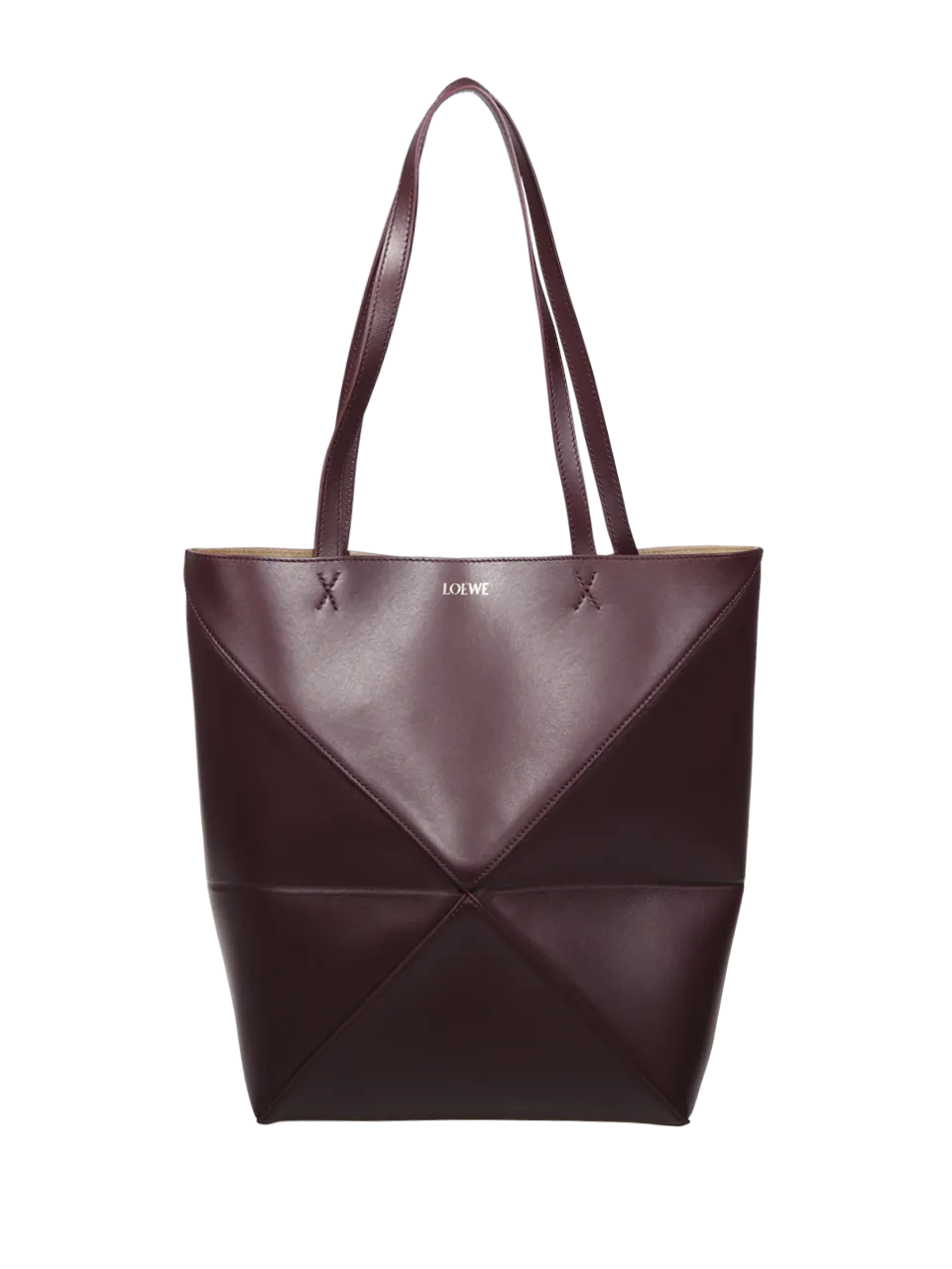 WOMAN LOEWE BORDEAUX CALF SKIN PUZZLE FOLD TOTE MEDIUM