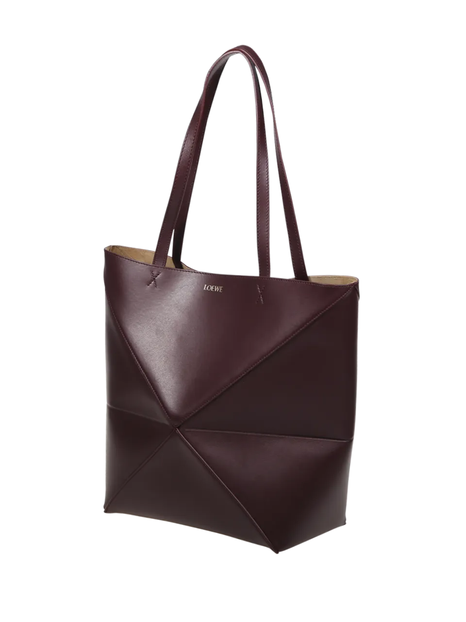 WOMAN LOEWE BORDEAUX CALF SKIN PUZZLE FOLD TOTE MEDIUM