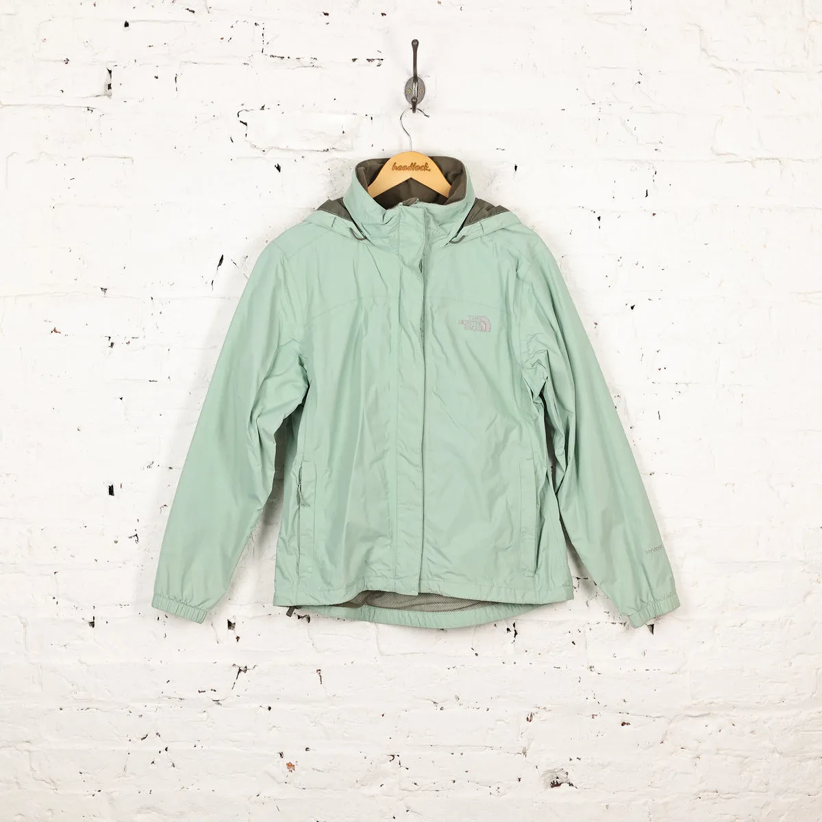 Womens The North Face Hyvent Rain Jacket - Green - Womens M