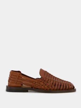 Woven Calfskin Loafer Sandals